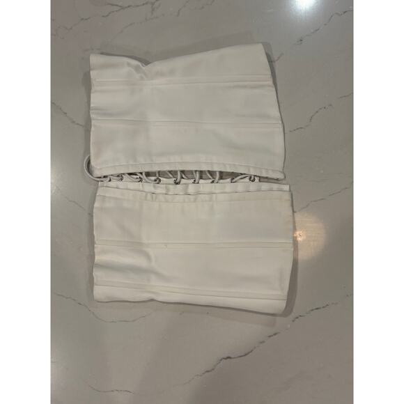 Worn once White Danielle Guizio Satin Corset Top Lace up Back size Medium M - Picture 6 of 7